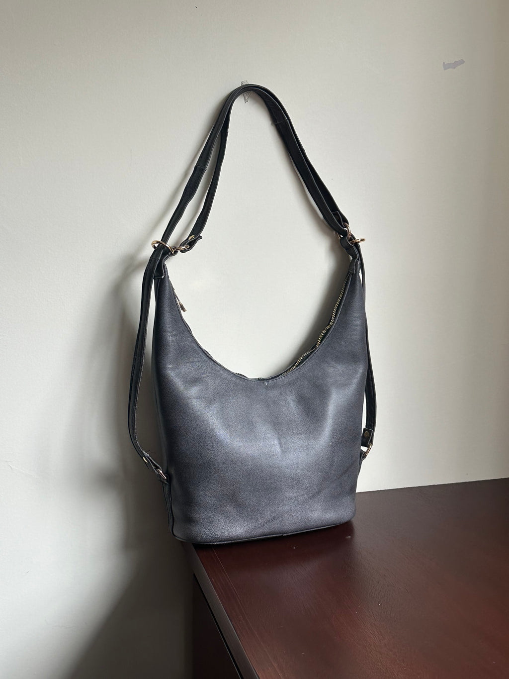 MILA MINI piel lisa gris