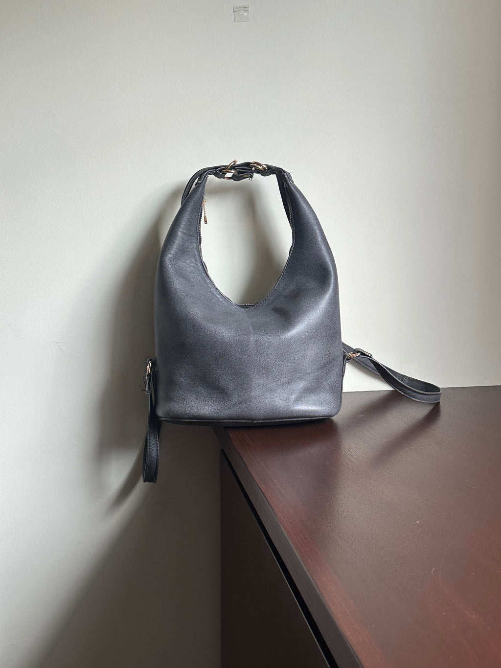 MILA MINI piel lisa gris
